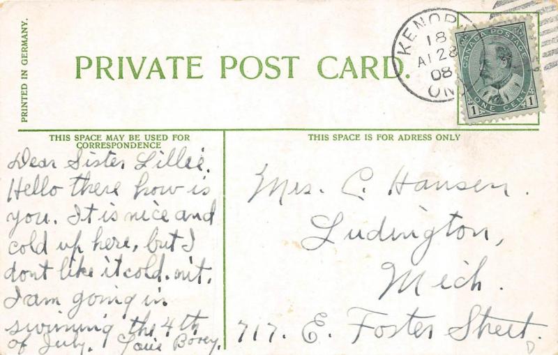 KENORA, Ontario Canada HOSPITAL~WINNIPEG RIVER Railroad Bridge  c1910's Postcard