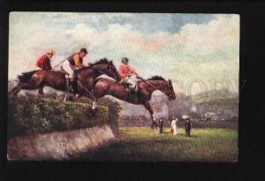 3073757 HORSE RACE Flying Vintage TUCK color PC