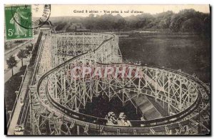 Old Postcard Grand Fete Foraine 8 aerial view taken in theft & # 39oiseau