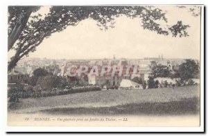 Rennes Old Postcard General view taken in the garden of Tabor