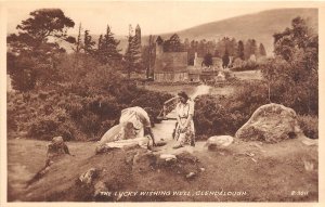 uk52315 lucky wishing well glendalough ireland real photo