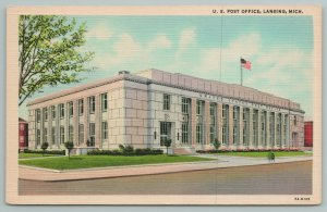 Lansing Michigan~US Post Office Side View~Vintage Postcard