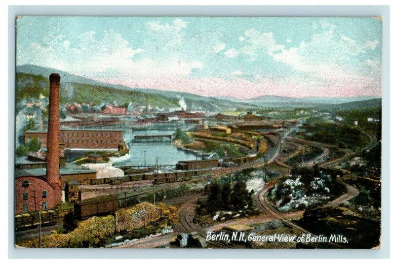 C. 1907 Berlin, N.H., General View Of Berlin Mils. Postcard F81