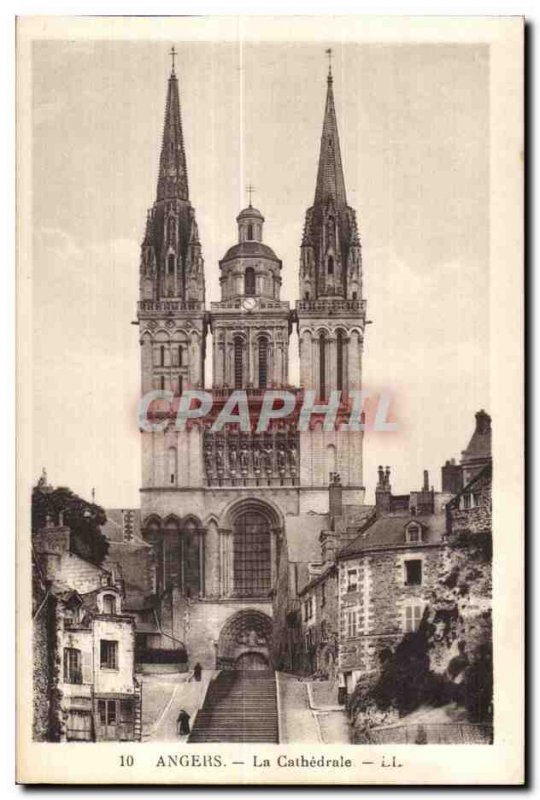 Old Postcard Angers Cathedral