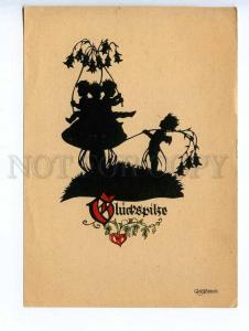 241320 GERMAN SILHOUETTE Elf mushroom Georg PLISCHKE Vintage