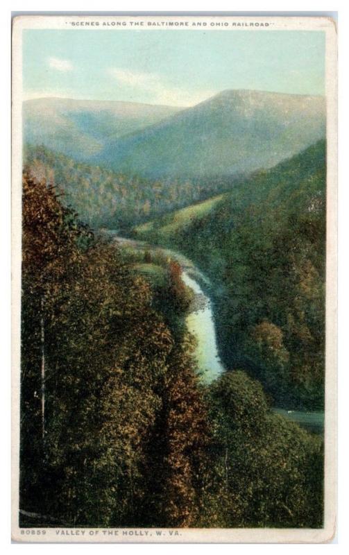 Early 1900s Valley of the Holly, WV along the Baltimore & Ohio Railroad Postcard