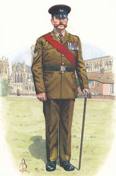 Senior Officer Prince Of Wales Yorkshire Regiment Uniform Postcard