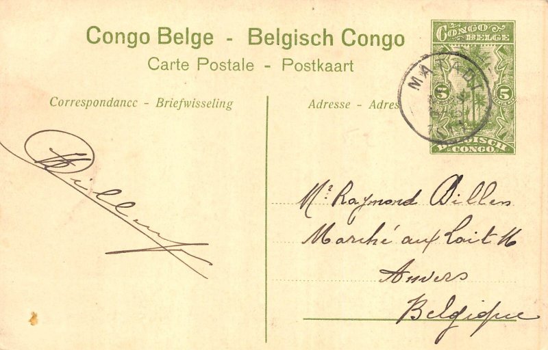 Belgian Congo 1913 Types Bangala Men Natives Ethnic postcard B983