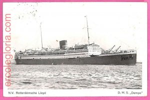 af8109 - PORTUGAL - VINTAGE POSTCARD Postcards - 1937 - Ship Dempo Navi-