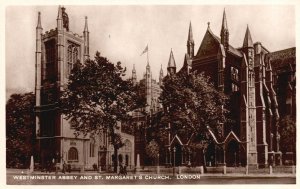 Vintage Postcard 1920's Westminster Abbey St. Margarret's Church London RPPC