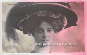 Oliva May Theater Actor / Actress Unused red on image of card, corners are sq...