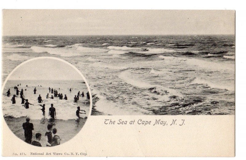 PRE 1906 CAPE MAY NEW JERSEY NJ THE SEA AT CAPE MAY NATIONAL ART VIEWS CO #471