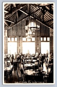 J95/ Grand Canyon Utah RPPC Postcard c1910 North Rim Lodge Interior 58