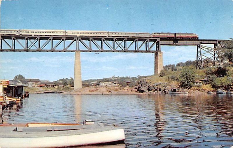 Canadian Crossing the CPR Bridge Parry Sound 1961 