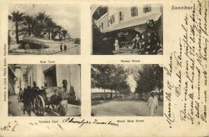 tanzania, ZANZIBAR, Boat Tank, Mnazi Moja and Bazaar Street (1904) Postcard