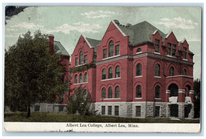 1914 Albert Lea College Exterior Building Albert Lea Minnesota Vintage Postcard