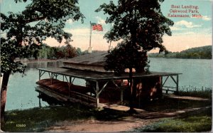 Postcard Boat Landing at Oakwood Park in Kalamazoo, Michigan