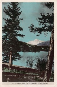 View of Mt. Edith Cavell from Jasper Park Lodge, Alberta, Real Photo Postcard