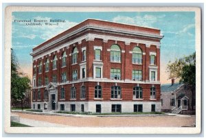 Oshkosh Wisconsin WI Fraternal Reserve Building Exterior Scene c1920's Antique