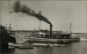 Isles of Shoals Portsmouth NH Steamer Boat Landing c1930s Real Photo Postcard