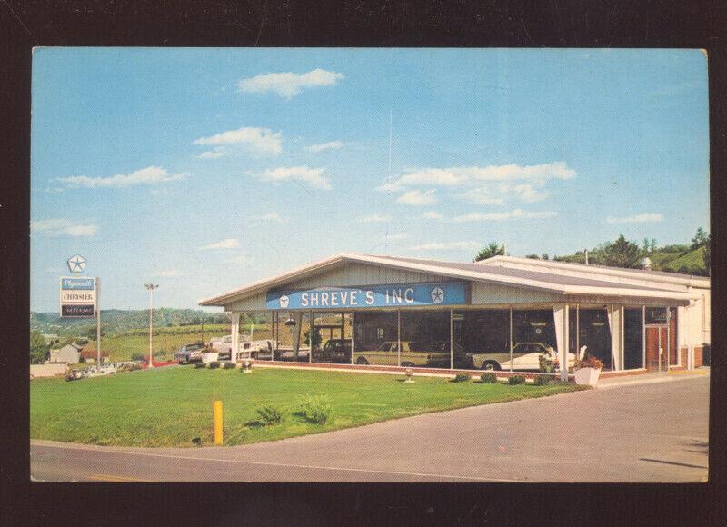 CLARKSBURG WEST VIRGINIA PLYMOUTH CHRYSLER CAR DEALER ADVERTISING POSTCARD