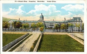 Hotel Dieu Hospital Montreal Cancel c1934 2c Stamp Postcard WOB Note Canada Vtg 