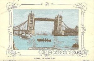 Tower Bridge London, Silk Unused light indentation in card, tab marks from be...