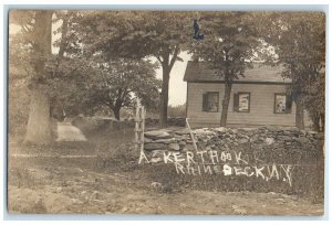 1912 Home Residence Stone Wall View Ackert Hook Rd Rhinebeck NY RPPC Postcard