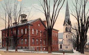 High School & Catholic Church Newburyport, Massachusetts MA  