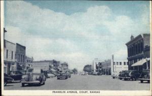 Colby KS Franklin Ave - Top Edge Trimmed - Postcard