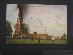 FINDLAY OH Shooting Oil Well GUSHER c1910 Postcard