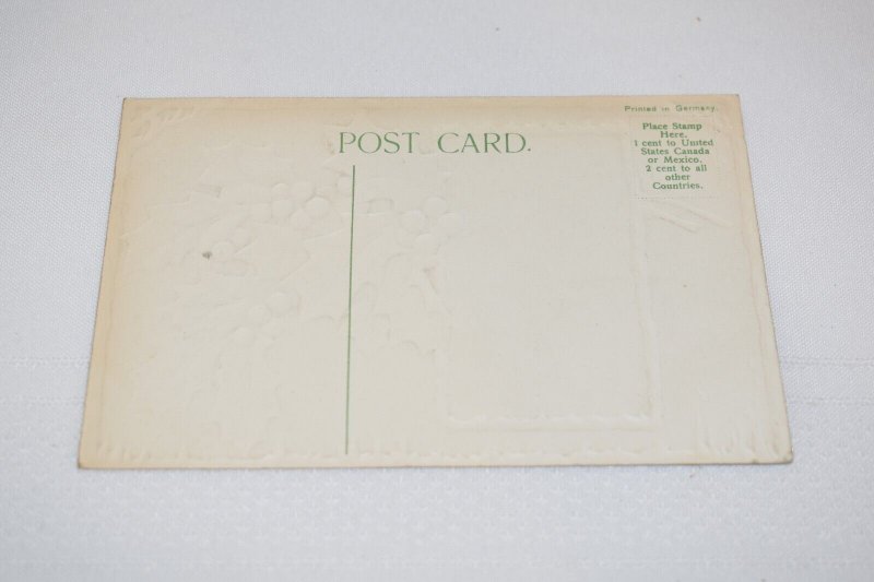 Christmas Greetings Holly Postcard Printed in Germany