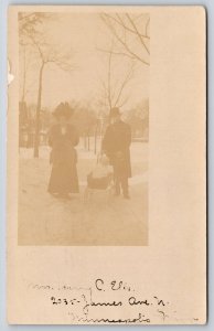 Minneapolis~Not Very Good Picture~Dad~Harry C Ells~Babe & Myself @ James Ave N