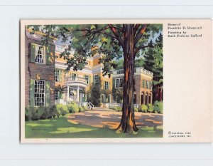 Postcard Home of Franklin D. Roosevelt By Ruth Perkins Safford, Hyde Park, NY