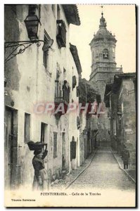 Old Postcard Fuenterrabia Calle De La Tiendas