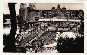 Hungary Budapest St Gellert Wave Bath Vintage RPPC C094