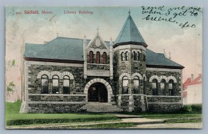 FAIRFIELD ME LIBRARY ANTIQUE POSTCARD