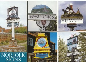 Norfolk Postcard - Views of Norfolk Signs - Ref A4474