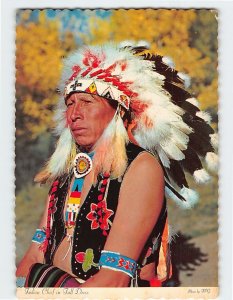 Postcard American Indian Chief  in Full Dress