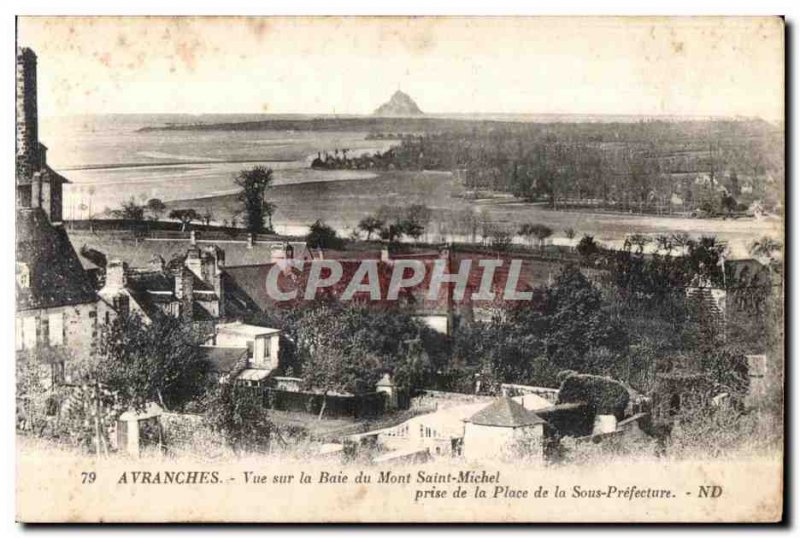 Old Postcard Avranches View on the Bay of Mont Saint Michel Taking the Place ...