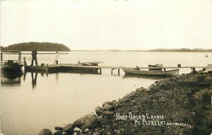 Postcard RPPC C-1910 Minnesota Madison Boat Dock & Launch Pleasant MN24-170