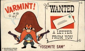 Yosemite Sam Warner Brothers Wanted Bugs Bunny Vintage Postcard