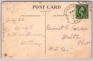 K29/ New Lexington Ohio Postcard c1910 Pennant Like A Train 439