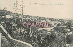 Old Postcard Alger upper Mustapha through Aloes