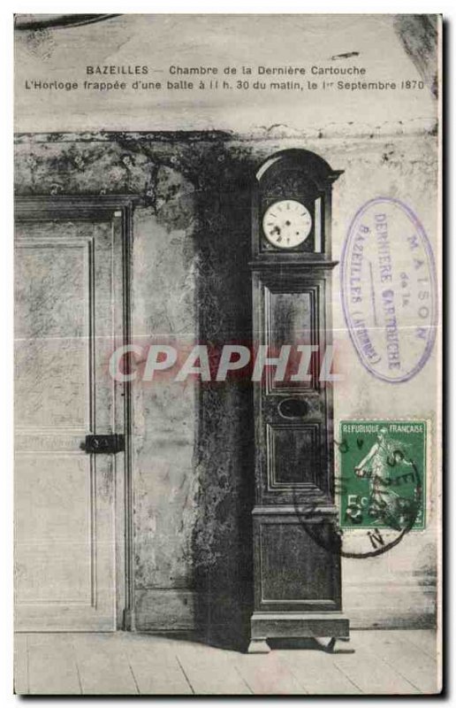 Old Postcard Bazeilles room of the Last Cartridge 1870 Army War Clock