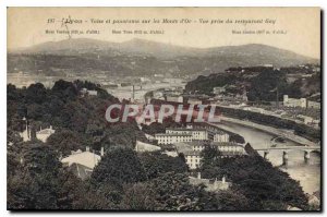 Old Postcard Lyon Vaise and panorama of the Monts d'Or View Restaurant Gay de...