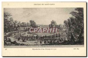 Old Postcard Château de Saint-Cloud in 1730