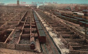 Vintage Postcard 1910's Union Stock Yards Livestock Market Omaha Nebraska NE