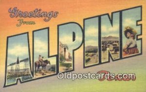 Alpine, Texas USA Large Letter Town Unused 