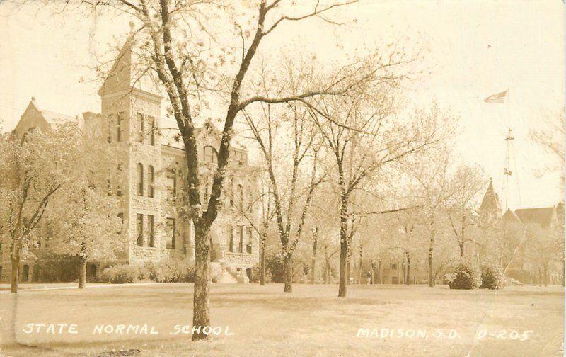 1950s State Normal School MADISON SOUTH DAKOTA RPPC real photo postcard 3746